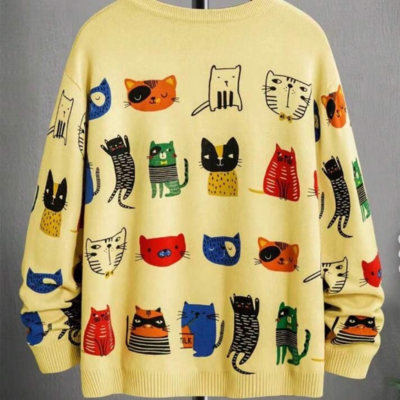 Sweater cats  size large small and medium new SMALL MEDIUM LARGE XL - Picture 2 of 3